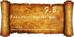 Felvinczi Benjámin névjegykártya